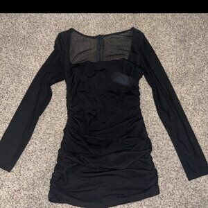 Black mesh sleeve dress small